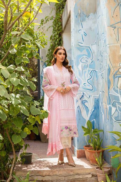 Wearza Wz-198 Premium Pure Lawn Scifflie Emb Dress With Pure Chiffon Emb Duppata 2024 WEARZA