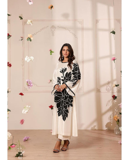 Wearza X Nomi Ansari Pure Silk Dress With Sequence Work Pakistani dress 2024