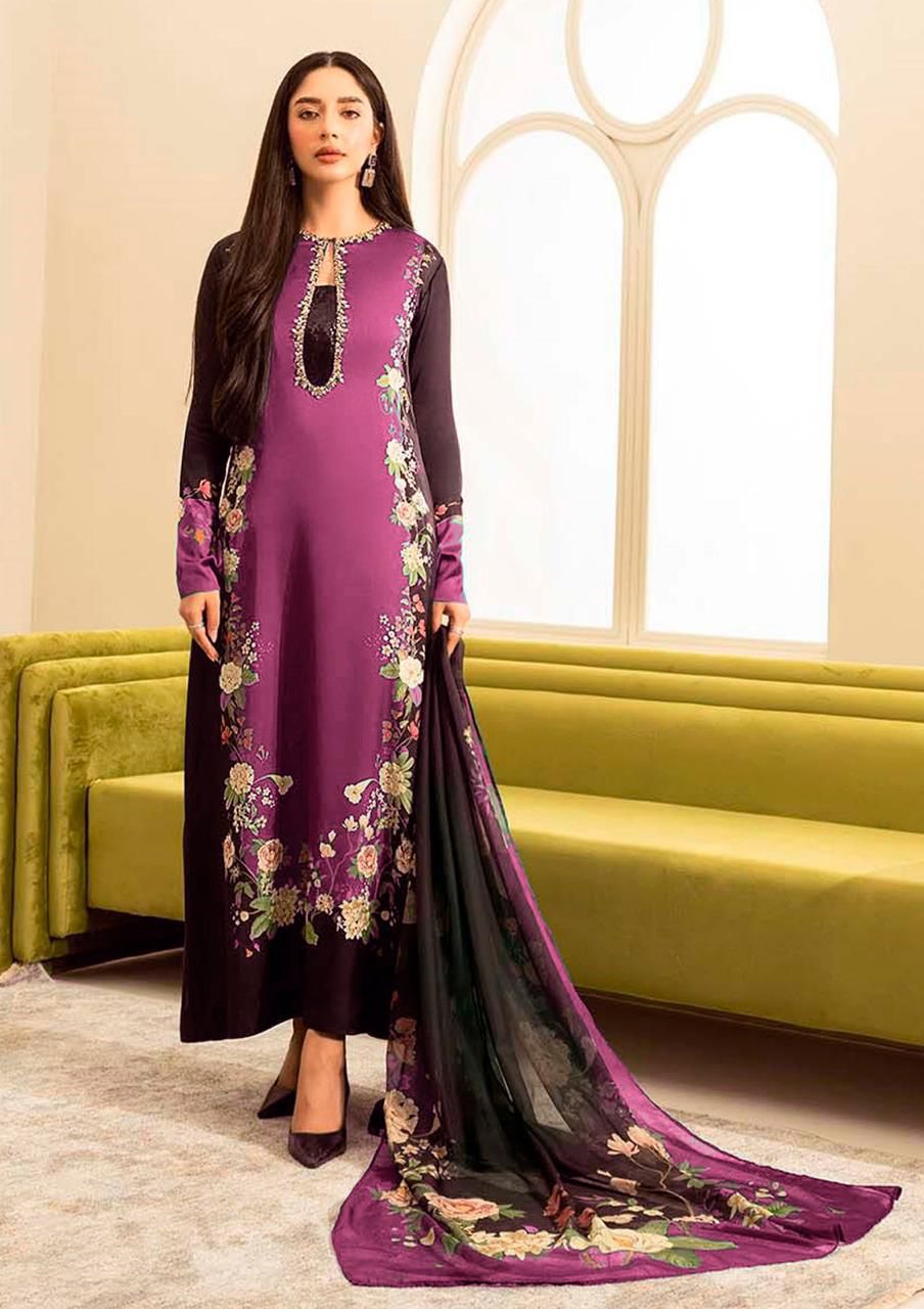 Lulusar Wz-206 Pure Digital Silk Emb Adda Work 2024