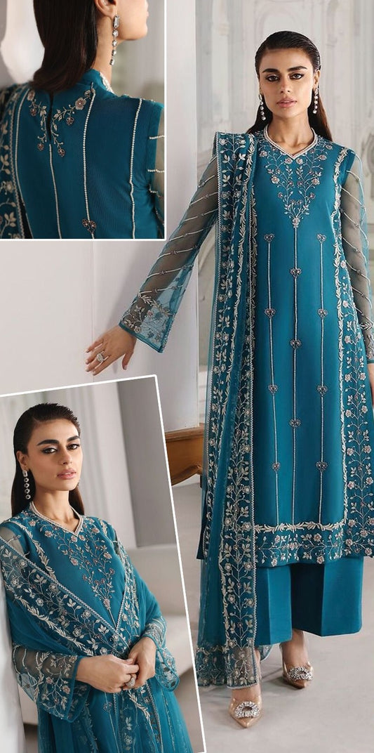 Wearza Wz-799 Embroidered Pure Organza Dress Winter Collection 2024