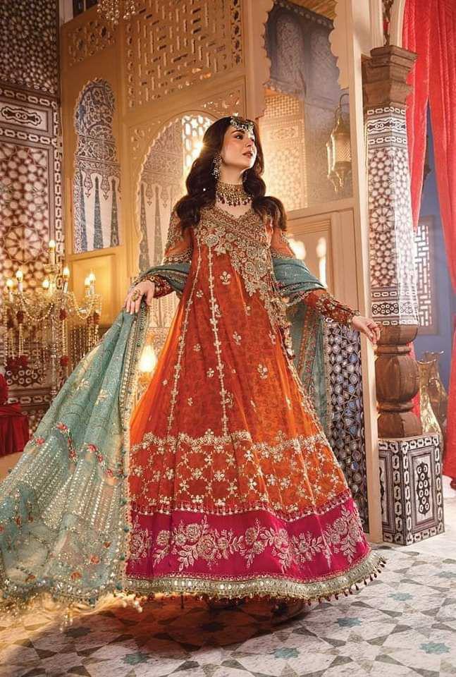 Maria b X Hania Amir MBmbroidered Dress Wedding Edition Party Wear Pakistani Dress  2024