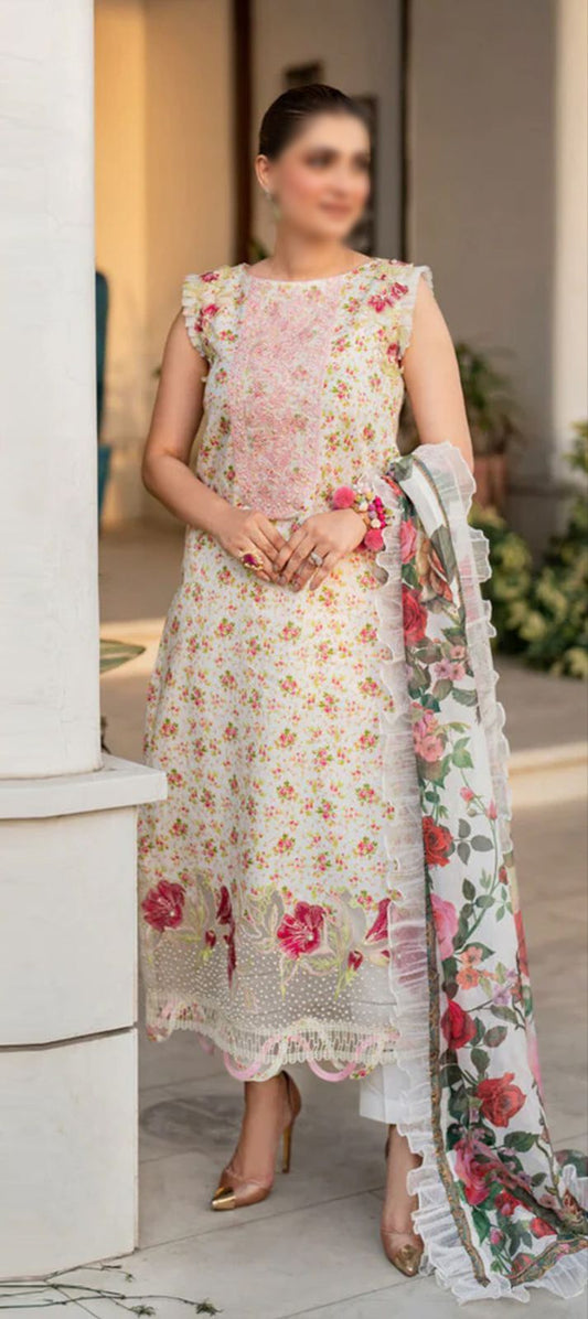 Asifa Nabeel Premium Pure Swiss Lawn With Organza Duppata 2025