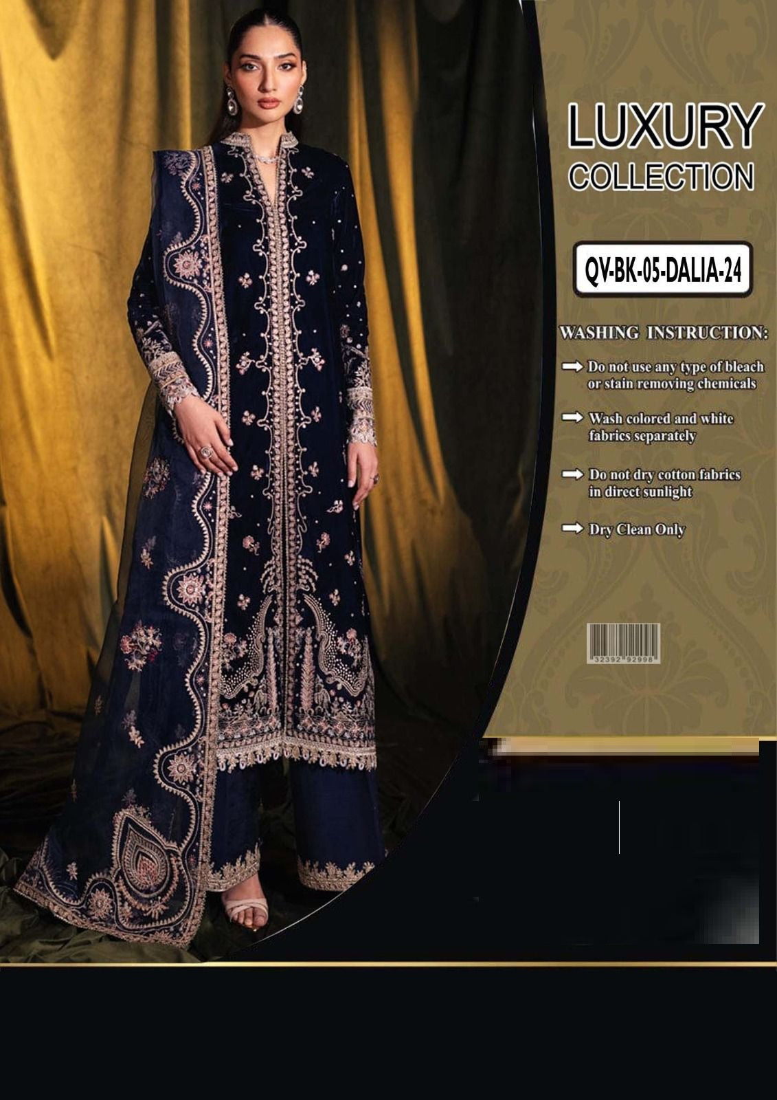 Qalamkar Wz-DALIA  Premium Velvel Winter Collection With Organza Duppata  2025