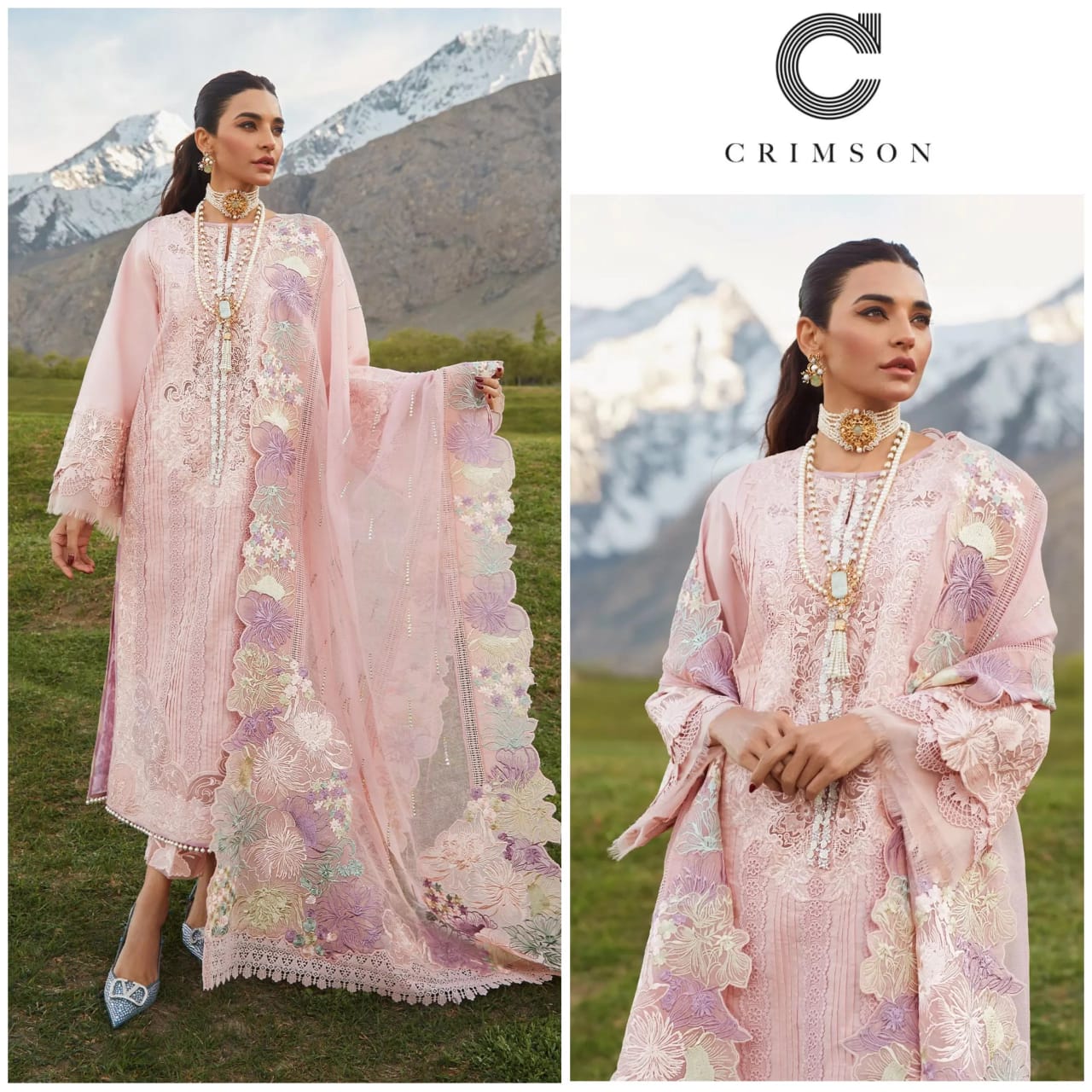 WEARZA NEW PREMIUM CHIKENKARI PURE LAWN WITH PURE ORGANZA DUPPATA 2024 - Wearza