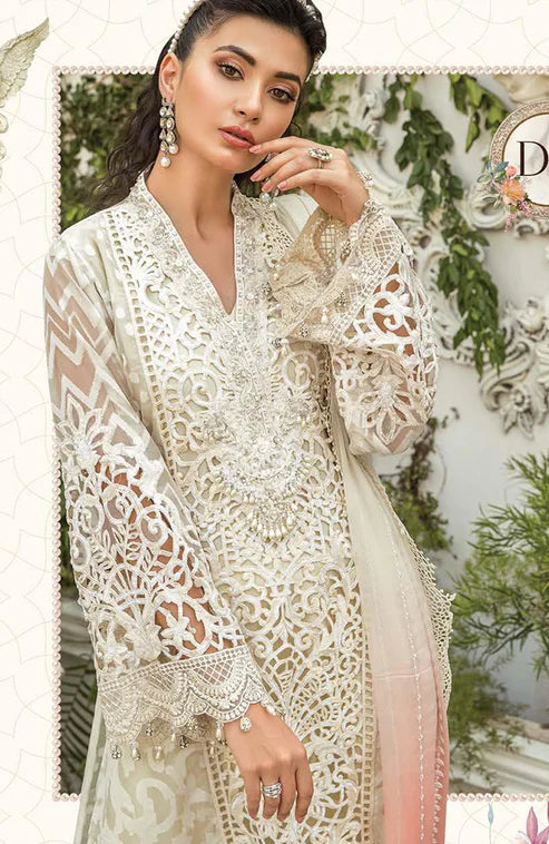 Maria B Pure Organza Cutwork Handwork With Soft Net Duppata 24 WEARZA