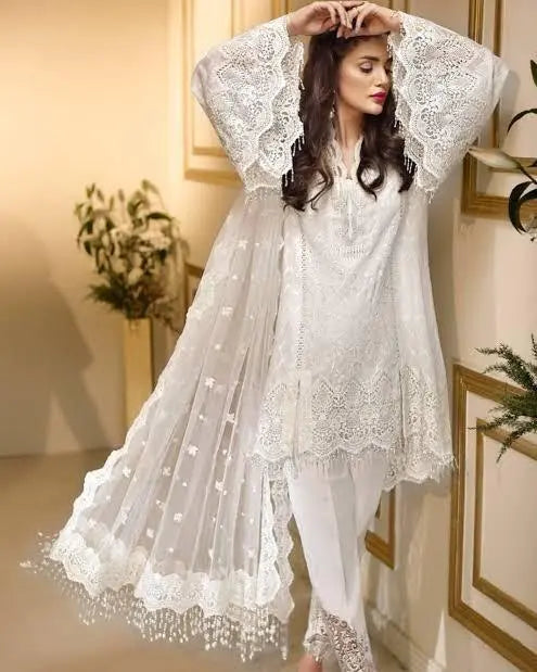 Anaya White Exclusive (SEMI PURE CHIFFON ) 2024 - Wearza